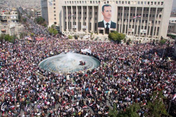 Manifestation de soutien au gouvernement de Bachar al-Assad