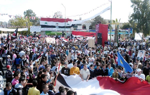 Manifestation en soutien à Bachar al-Assad 