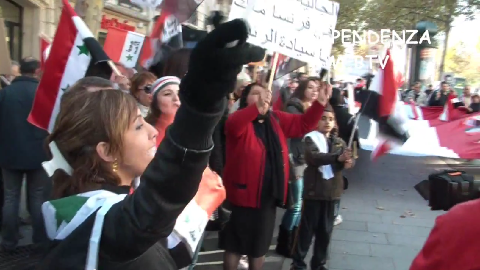 Manifestation pro-Bachar en face de l'ambassade du Qatar à Paris